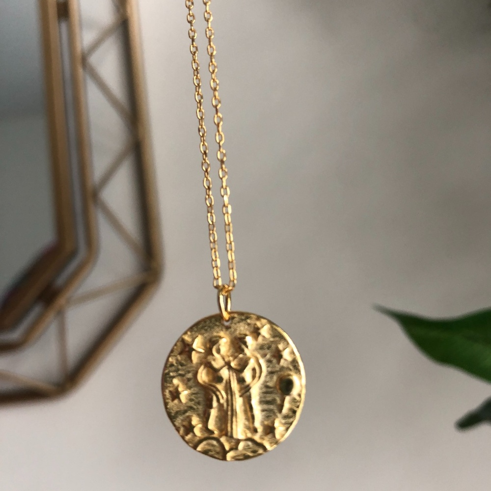 Gemini 18k Gold plated zodiac sign necklace